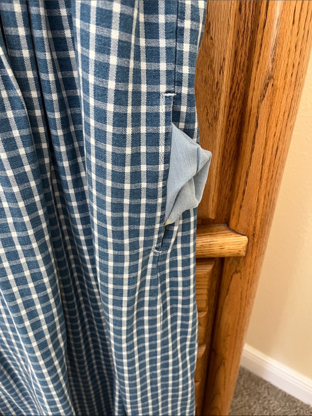 Denim Yoke Blue Plaid Maxi Dress - Studio Ease - Picture 4 of 6